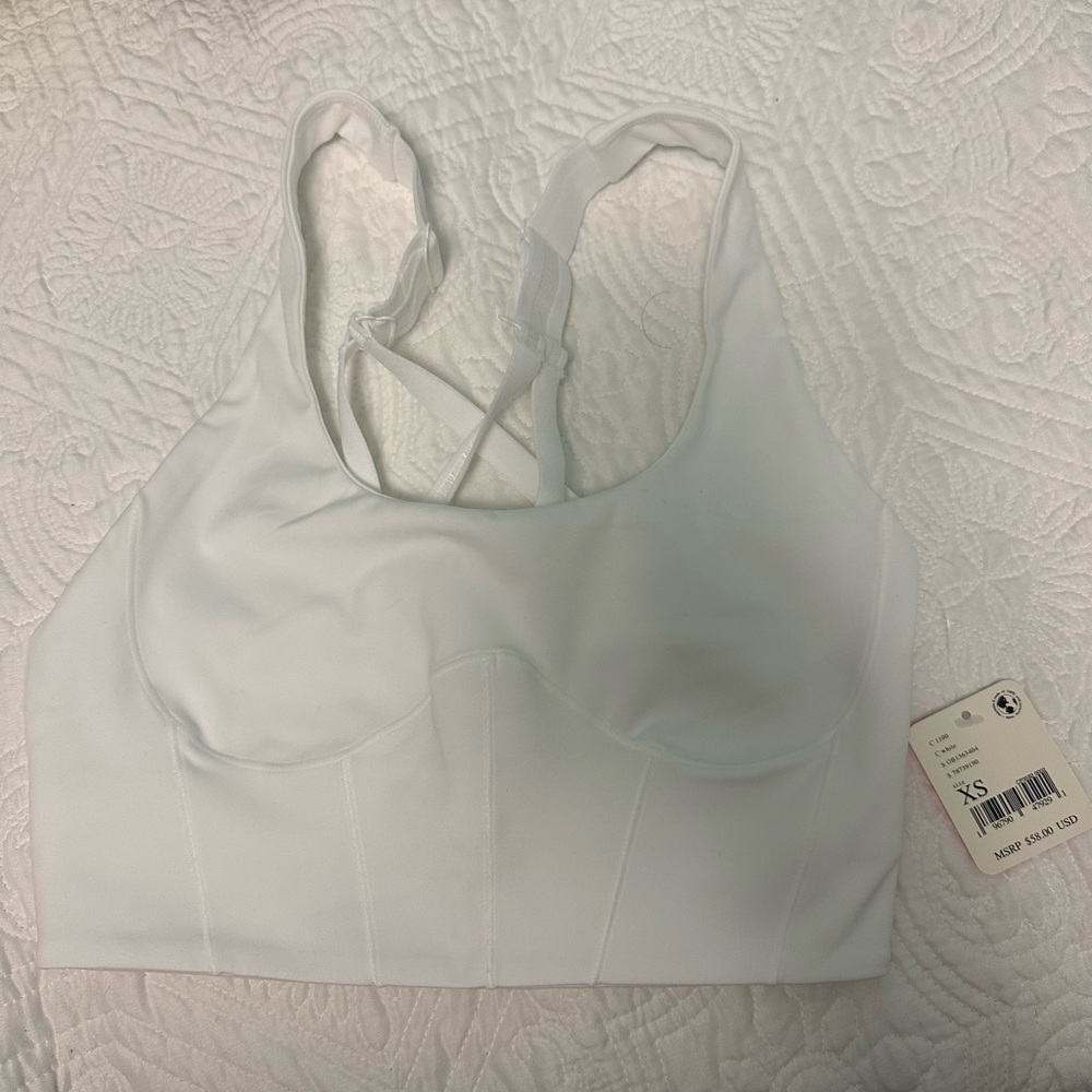 Free People FP Movement XS White Bra NWT